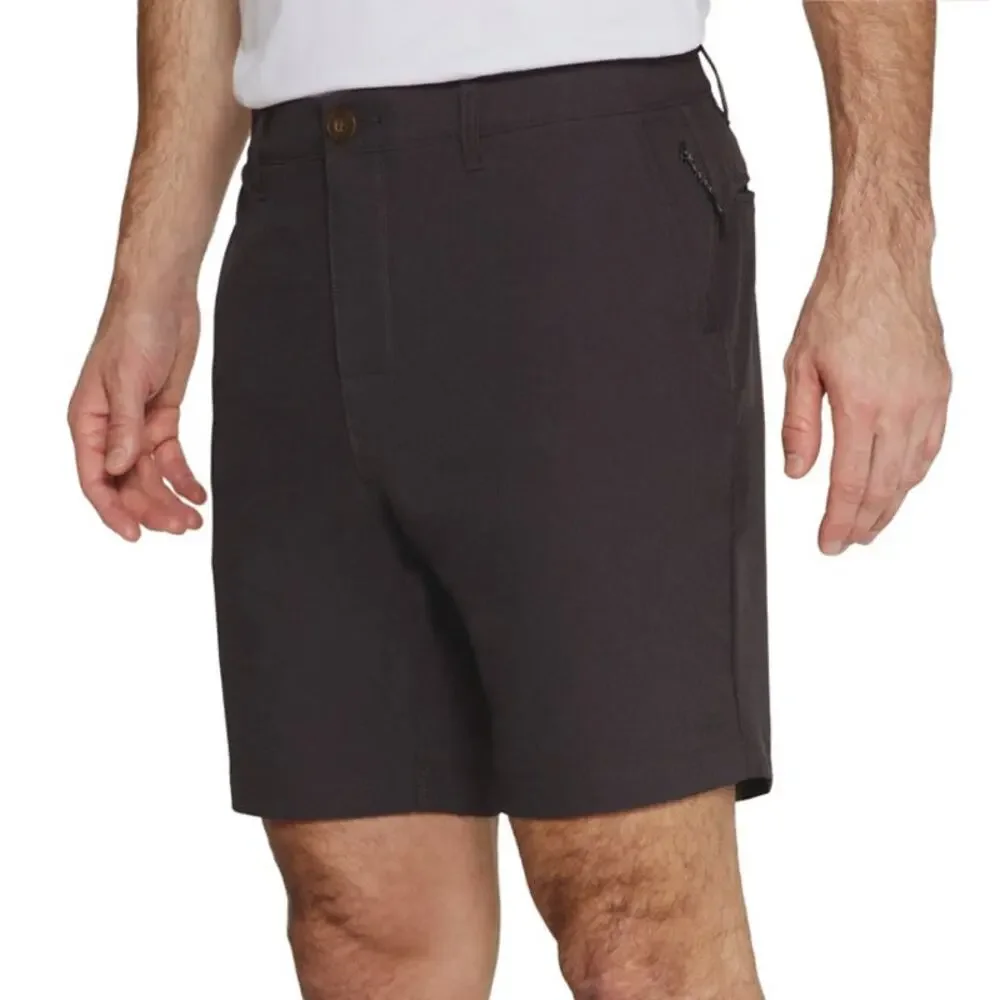 NWT Infinity Black Hybrid Stretch Flat Front Chino Shorts Men's Size 34